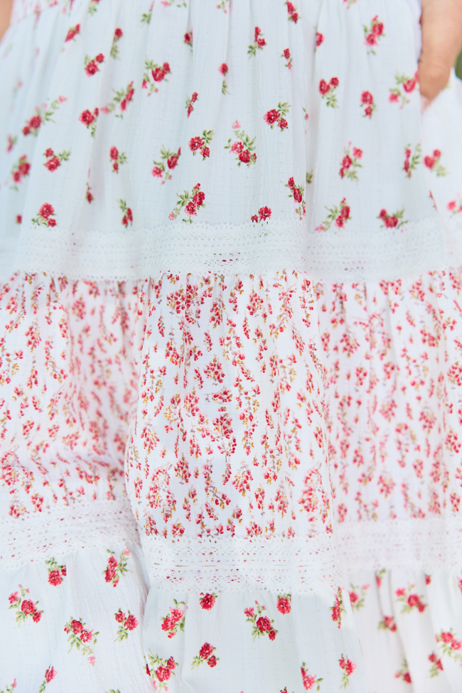 Lakin Red Floral Tiered Dress SALE