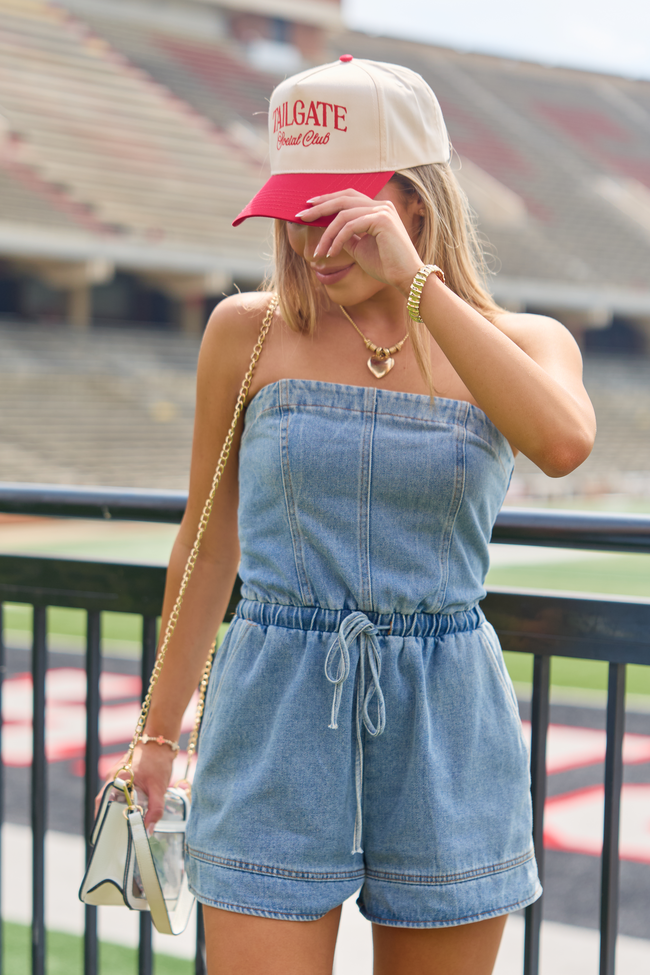 Layne Denim Strapless Romper SALE