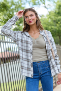 Made Me Realize Ivory/Sage Plaid Flannel