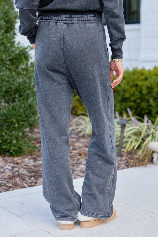 Learn As You Go Black Acid Washed Sweatpants