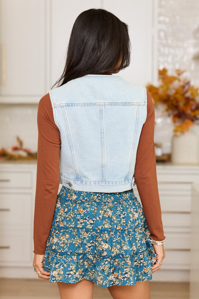 Anna Light Wash Denim Vest